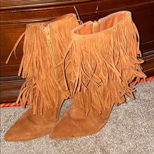 Fringe booties